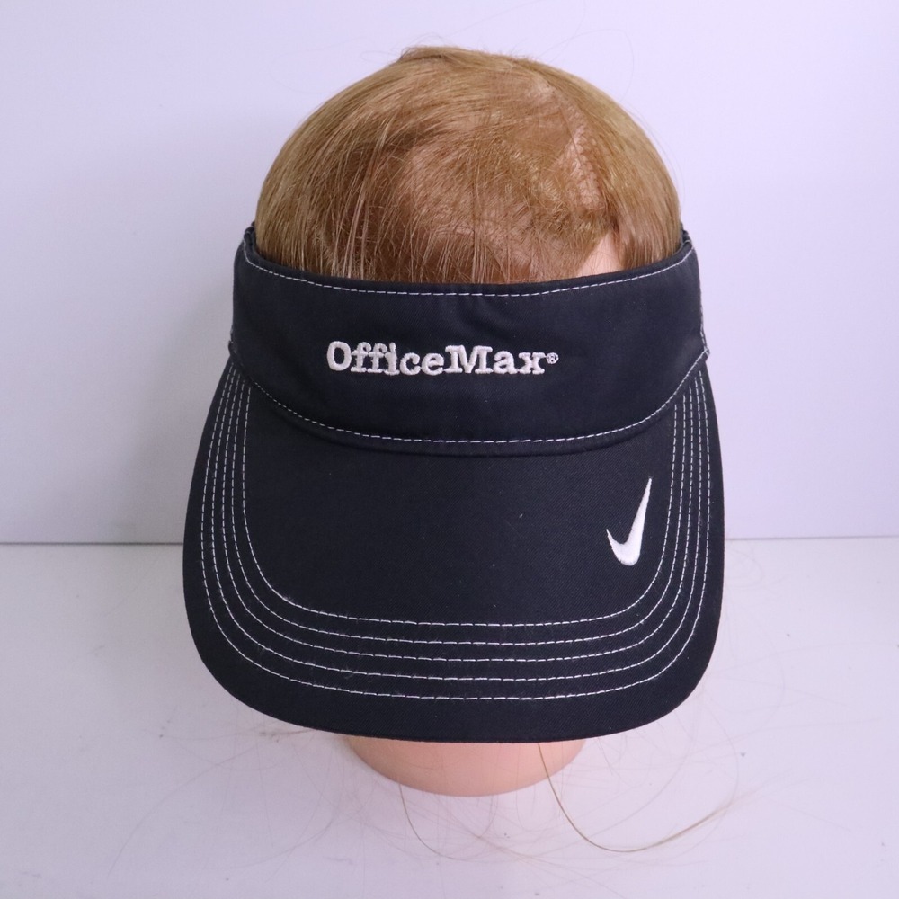 Nike Golf Office Max Employee Uniform Black White Logo Visor Hat Rare